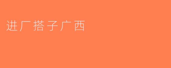 进厂搭子广西