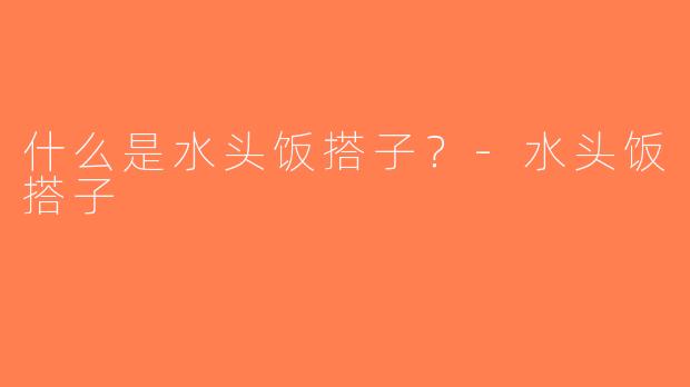 什么是水头饭搭子？-水头饭搭子
