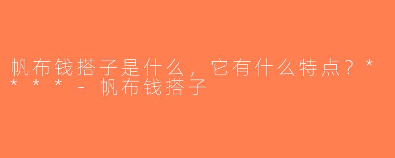 帆布钱搭子是什么，它有什么特点？****-帆布钱搭子