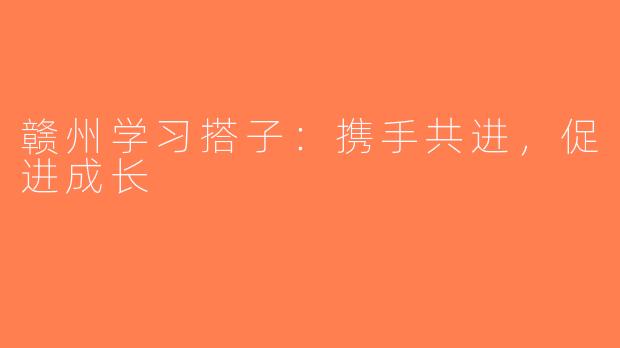 赣州学习搭子：携手共进，促进成长