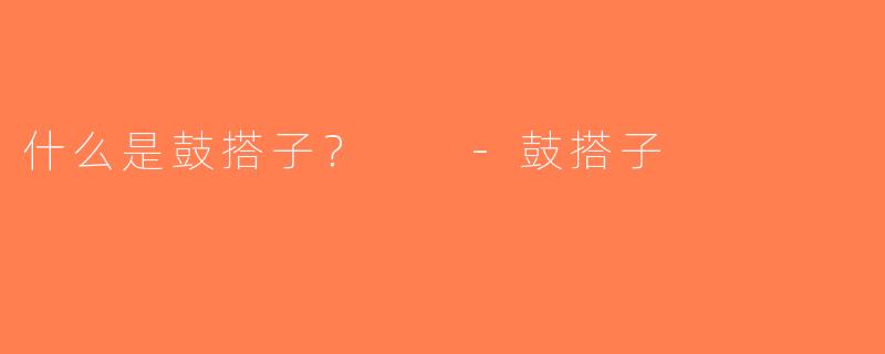 什么是鼓搭子？  -鼓搭子