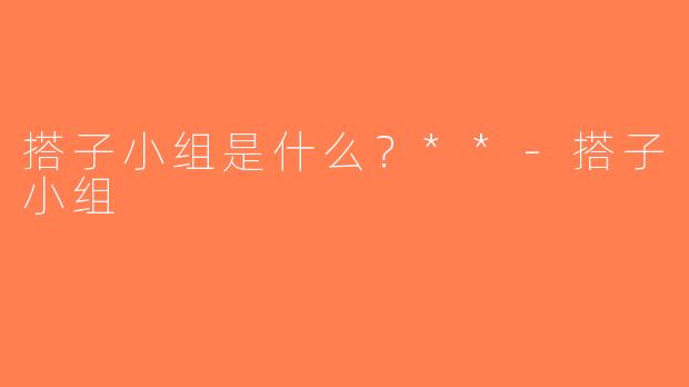 搭子小组是什么？**-搭子小组