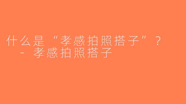 什么是“孝感拍照搭子”？  -孝感拍照搭子