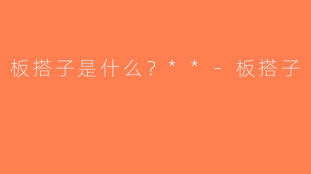 板搭子是什么？**-板搭子