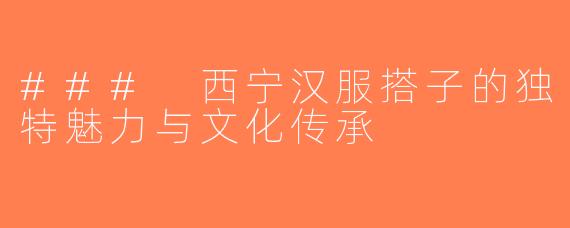 ### 西宁汉服搭子的独特魅力与文化传承