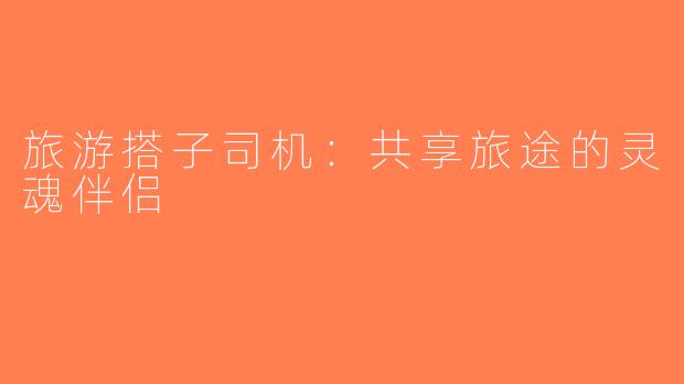 旅游搭子司机：共享旅途的灵魂伴侣