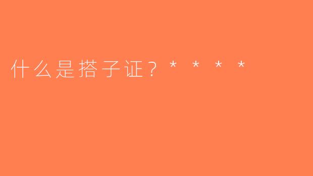 什么是搭子证？****