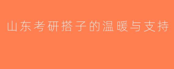 山东考研搭子的温暖与支持