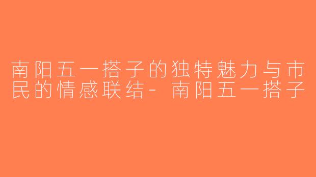 南阳五一搭子的独特魅力与市民的情感联结-南阳五一搭子