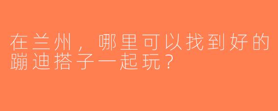 在兰州，哪里可以找到好的蹦迪搭子一起玩？