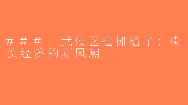 ### 武侯区摆摊搭子：街头经济的新风潮