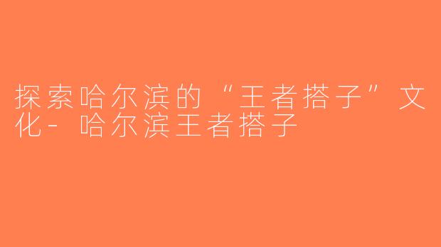 探索哈尔滨的“王者搭子”文化-哈尔滨王者搭子