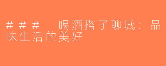### 喝酒搭子聊城：品味生活的美好