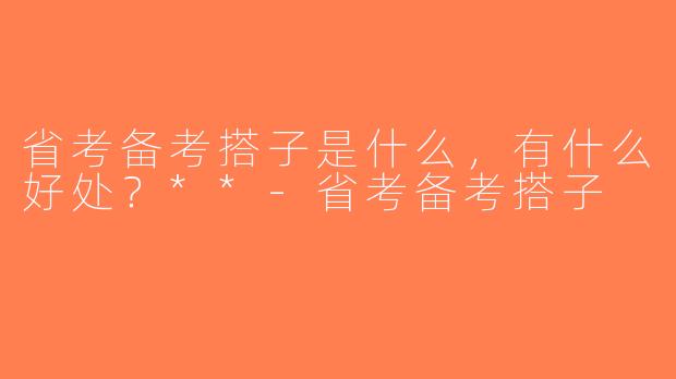 省考备考搭子是什么，有什么好处？**-省考备考搭子
