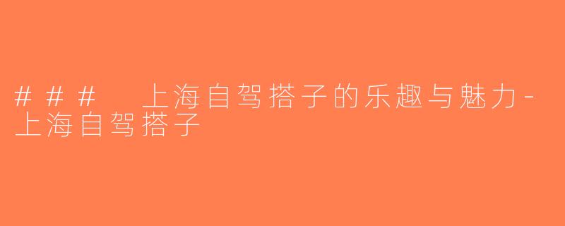 ### 上海自驾搭子的乐趣与魅力-上海自驾搭子