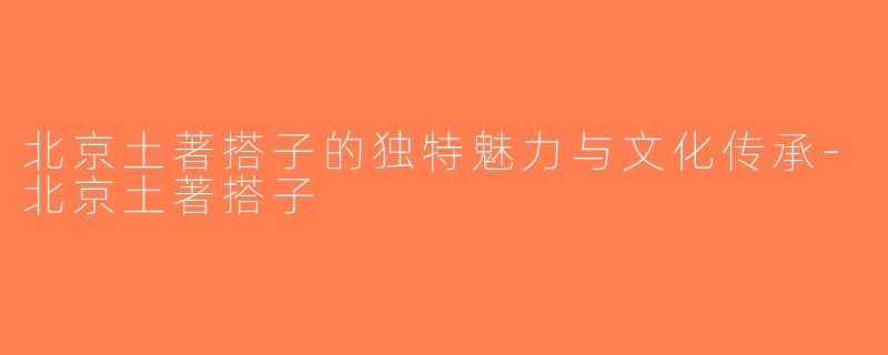 北京土著搭子的独特魅力与文化传承-北京土著搭子