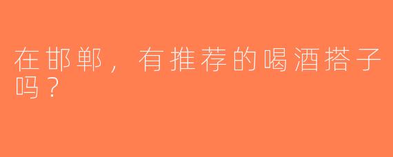 在邯郸，有推荐的喝酒搭子吗？  