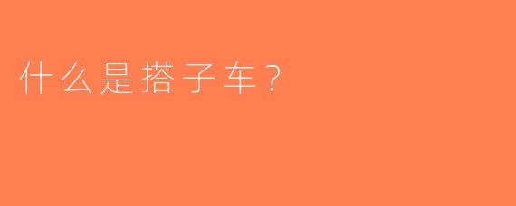 什么是搭子车？
