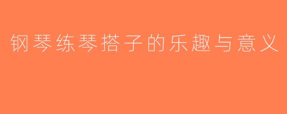 钢琴练琴搭子的乐趣与意义