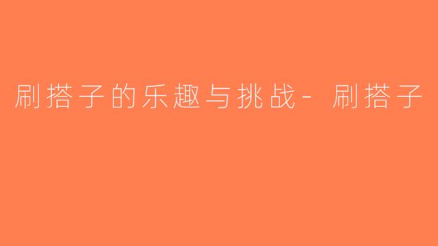 刷搭子的乐趣与挑战-刷搭子