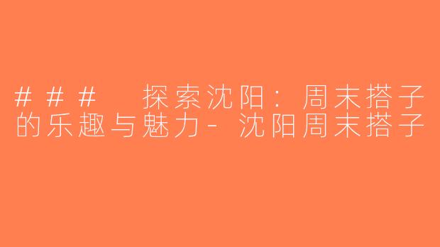 ### 探索沈阳：周末搭子的乐趣与魅力-沈阳周末搭子