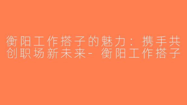 衡阳工作搭子的魅力：携手共创职场新未来-衡阳工作搭子