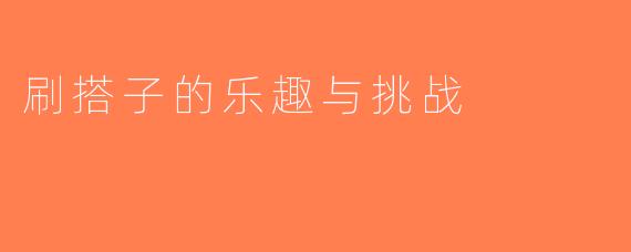 刷搭子的乐趣与挑战