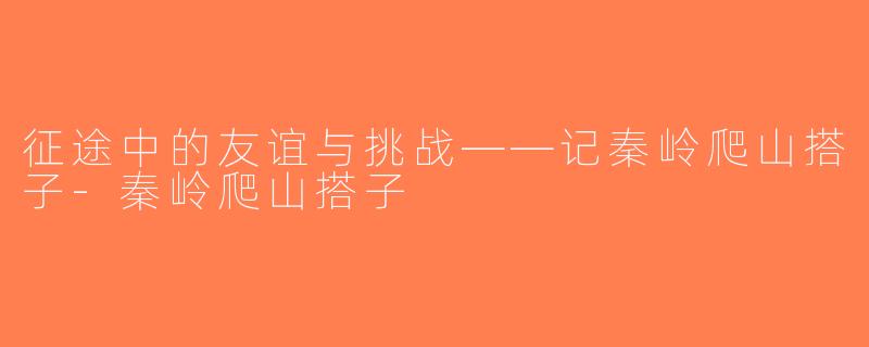 征途中的友谊与挑战——记秦岭爬山搭子-秦岭爬山搭子