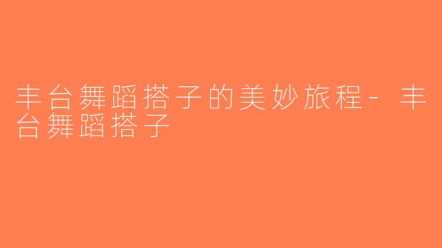 丰台舞蹈搭子的美妙旅程-丰台舞蹈搭子