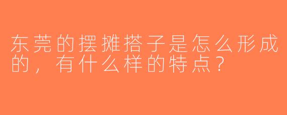 东莞的摆摊搭子是怎么形成的，有什么样的特点？