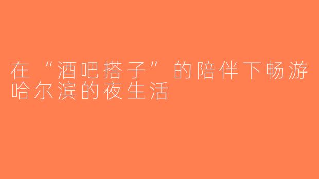 在“酒吧搭子”的陪伴下畅游哈尔滨的夜生活