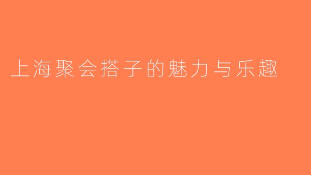 上海聚会搭子的魅力与乐趣