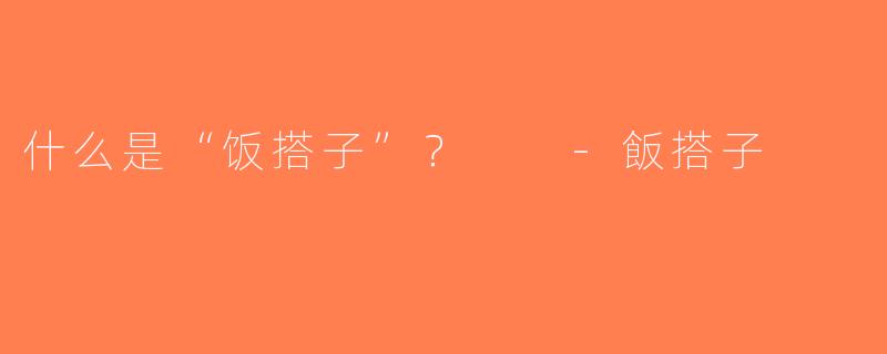 什么是“饭搭子”？  -飯搭子