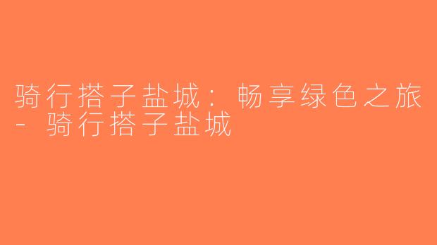 骑行搭子盐城：畅享绿色之旅-骑行搭子盐城