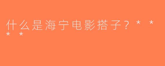 什么是海宁电影搭子？****