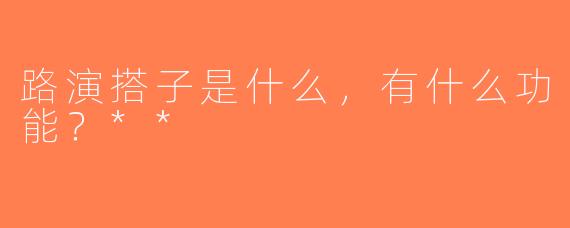 路演搭子是什么，有什么功能？**