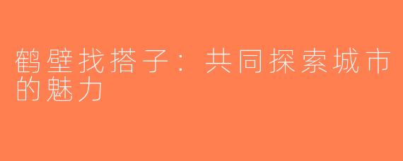 鹤壁找搭子：共同探索城市的魅力