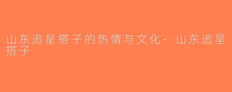 山东追星搭子的热情与文化-山东追星搭子