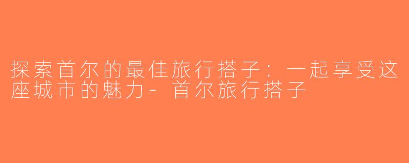 探索首尔的最佳旅行搭子：一起享受这座城市的魅力-首尔旅行搭子