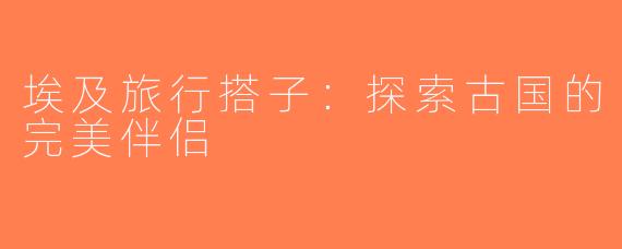 埃及旅行搭子：探索古国的完美伴侣
