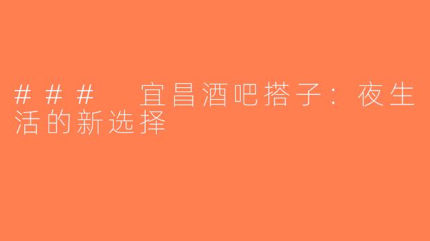 ### 宜昌酒吧搭子：夜生活的新选择