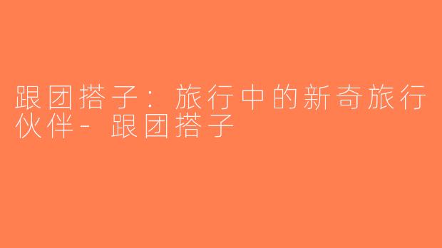 跟团搭子：旅行中的新奇旅行伙伴-跟团搭子
