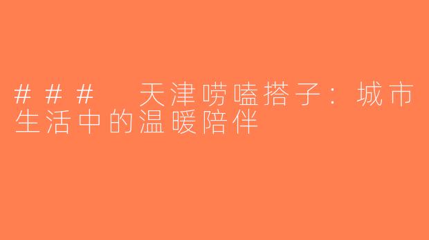 ### 天津唠嗑搭子：城市生活中的温暖陪伴