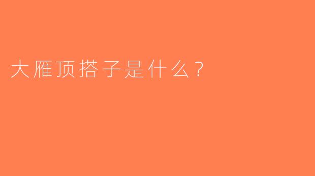 大雁顶搭子是什么？  