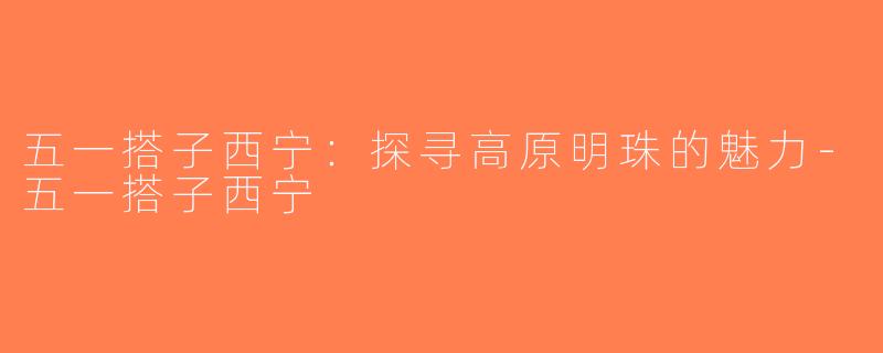 五一搭子西宁：探寻高原明珠的魅力-五一搭子西宁