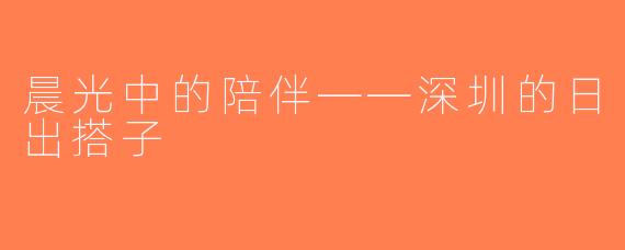 晨光中的陪伴——深圳的日出搭子