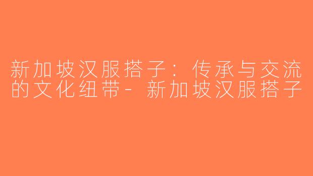 新加坡汉服搭子：传承与交流的文化纽带-新加坡汉服搭子