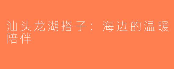 汕头龙湖搭子：海边的温暖陪伴