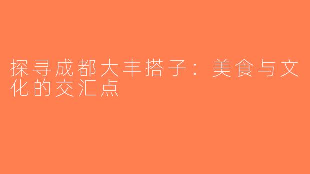 探寻成都大丰搭子：美食与文化的交汇点