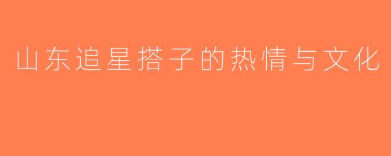 山东追星搭子的热情与文化